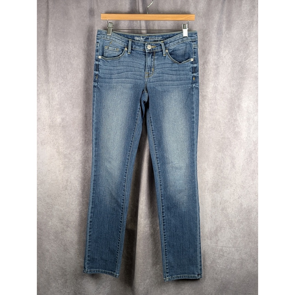 Mossimo Womens Mid-Rise Straight Leg Jeans Blue Denim Medium Wash Size 4R/R